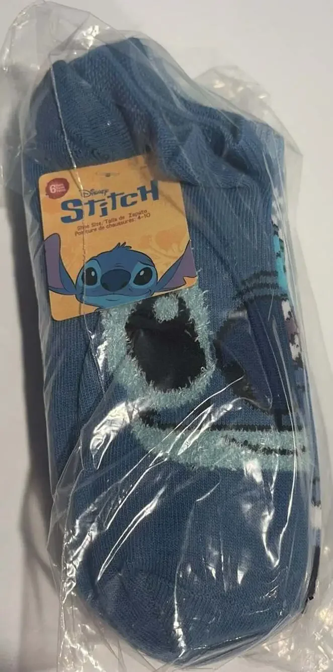 Disney Stitch Graphic No-Show Socks Size 4-10